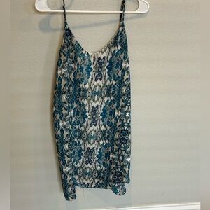 Elegant Blue Patterned Women's Top